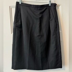 Nicole Farhi Wool and Linen Blend Pencil Skirt Black Size 8